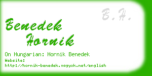 benedek hornik business card